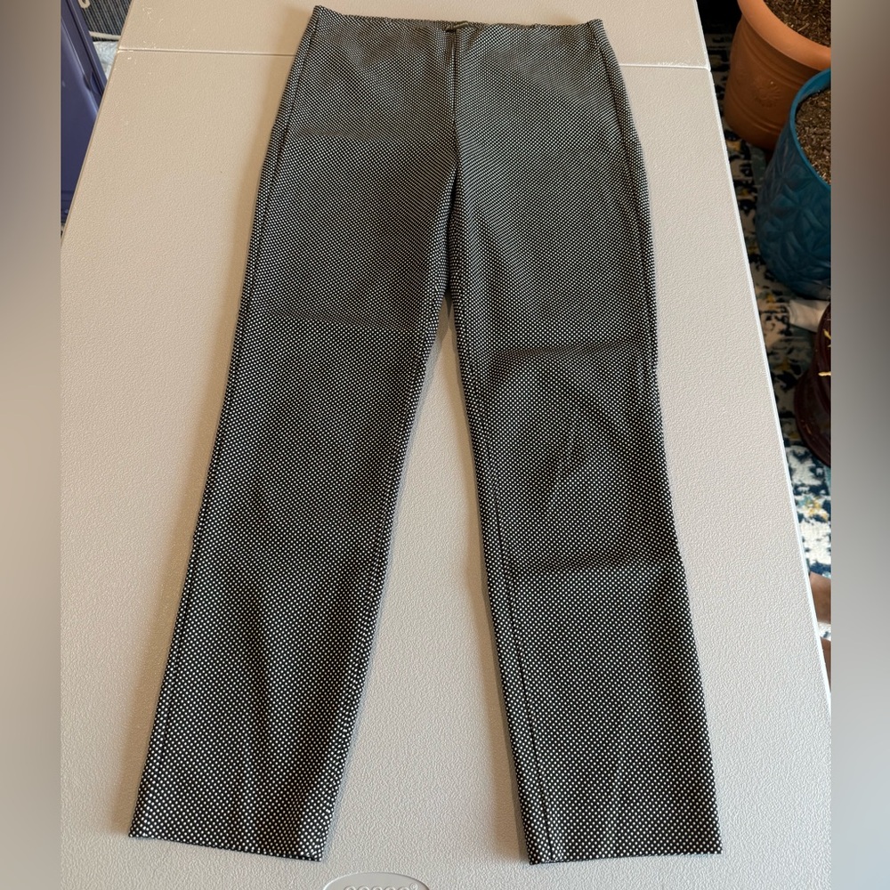 Black pants with small white polka dots. Great condition.